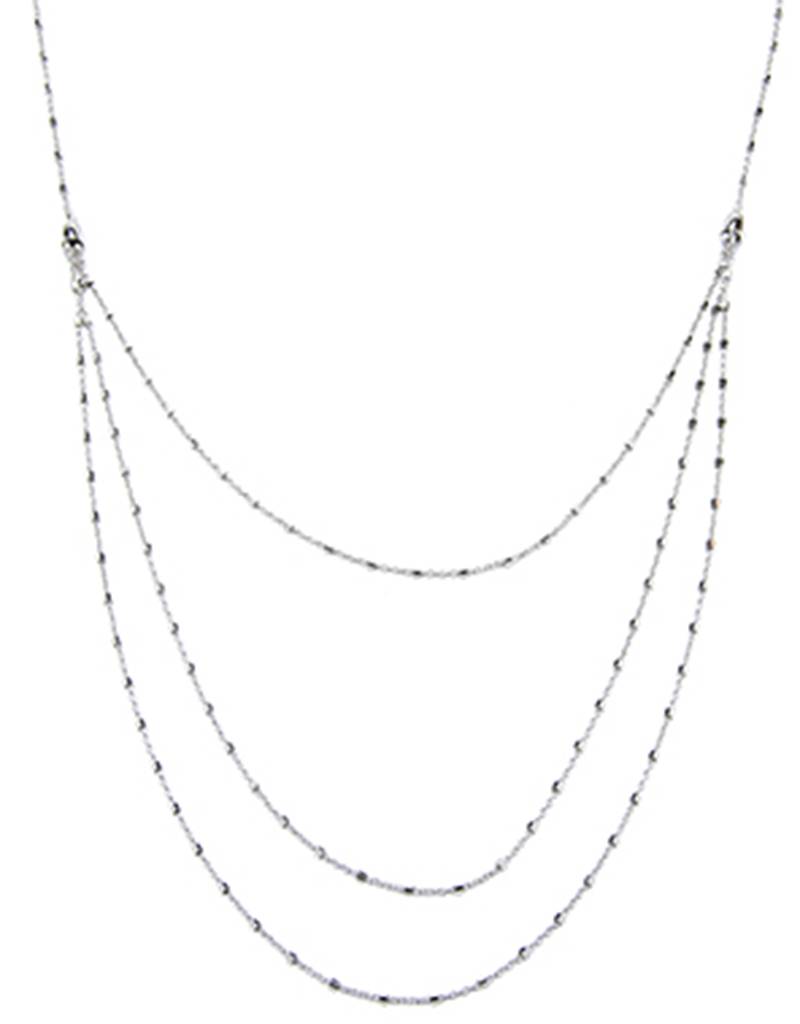 Multi Layer Barrel Bead Necklace 16"+2"