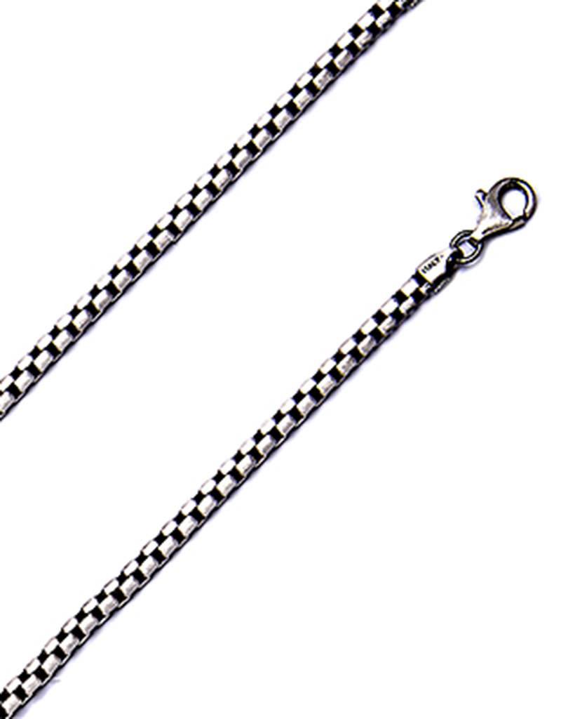 Sterling Silver Gunmetal Box 300 Chain Necklace
