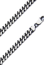Sterling Silver Gunmetal Cuban 220 Chain Necklace