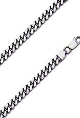Sterling Silver Gunmetal Cuban 180 Chain Necklace