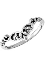 Sterling Silver V-Shaped Scroll Ring