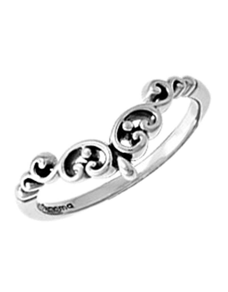 Sterling Silver V-Shaped Scroll Ring