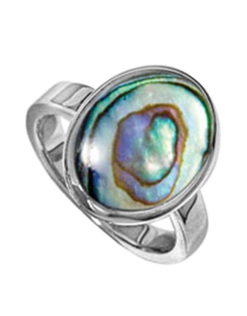 Sterling Silver Oval Abalone Ring