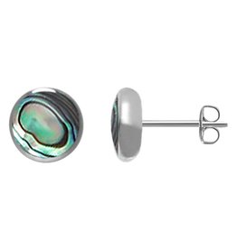 Round Abalone Stud Earrings 6mm