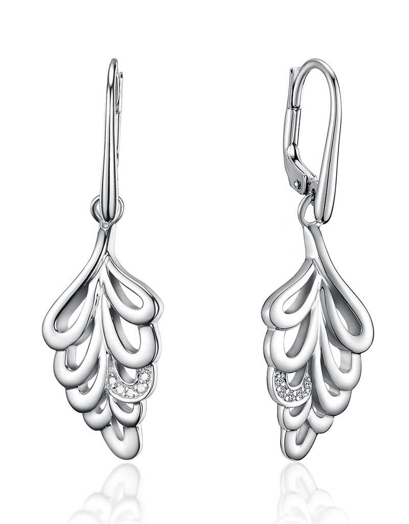 Sterling Silver Moda Diamond Earrings 22mm