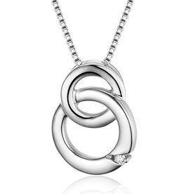 Double Ring Diamond Necklace 0.015ct
