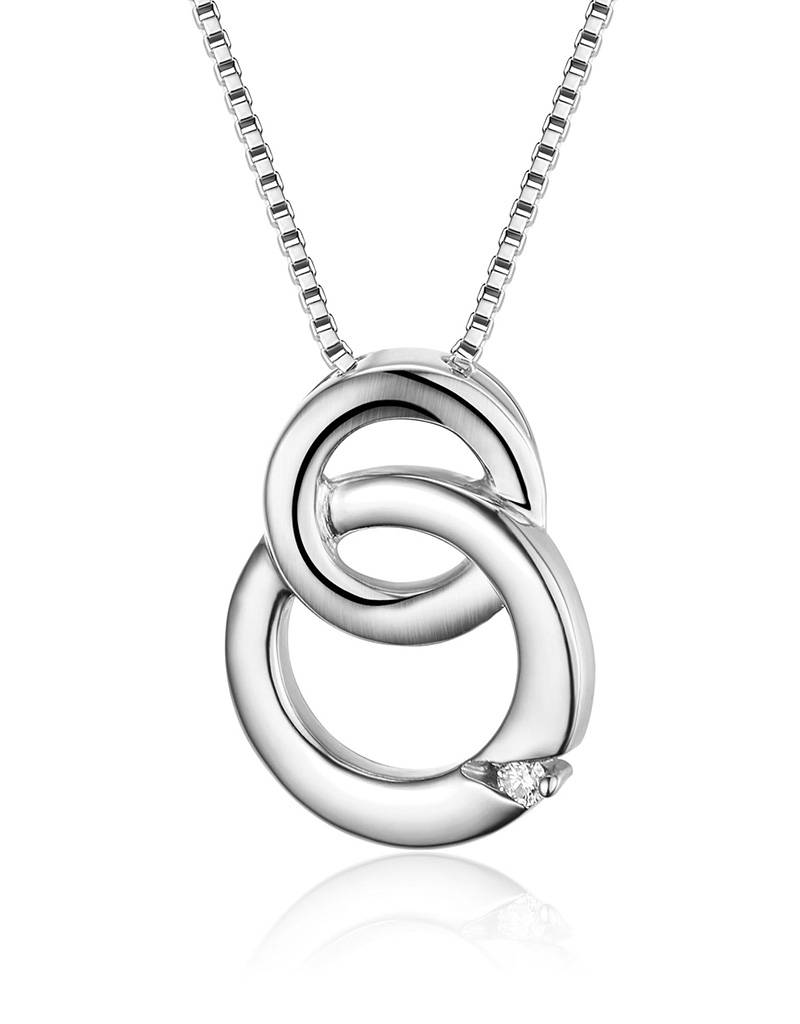 Double Ring Diamond Necklace 0.015ct