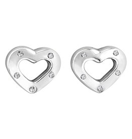 Heart Diamond Post Earrings