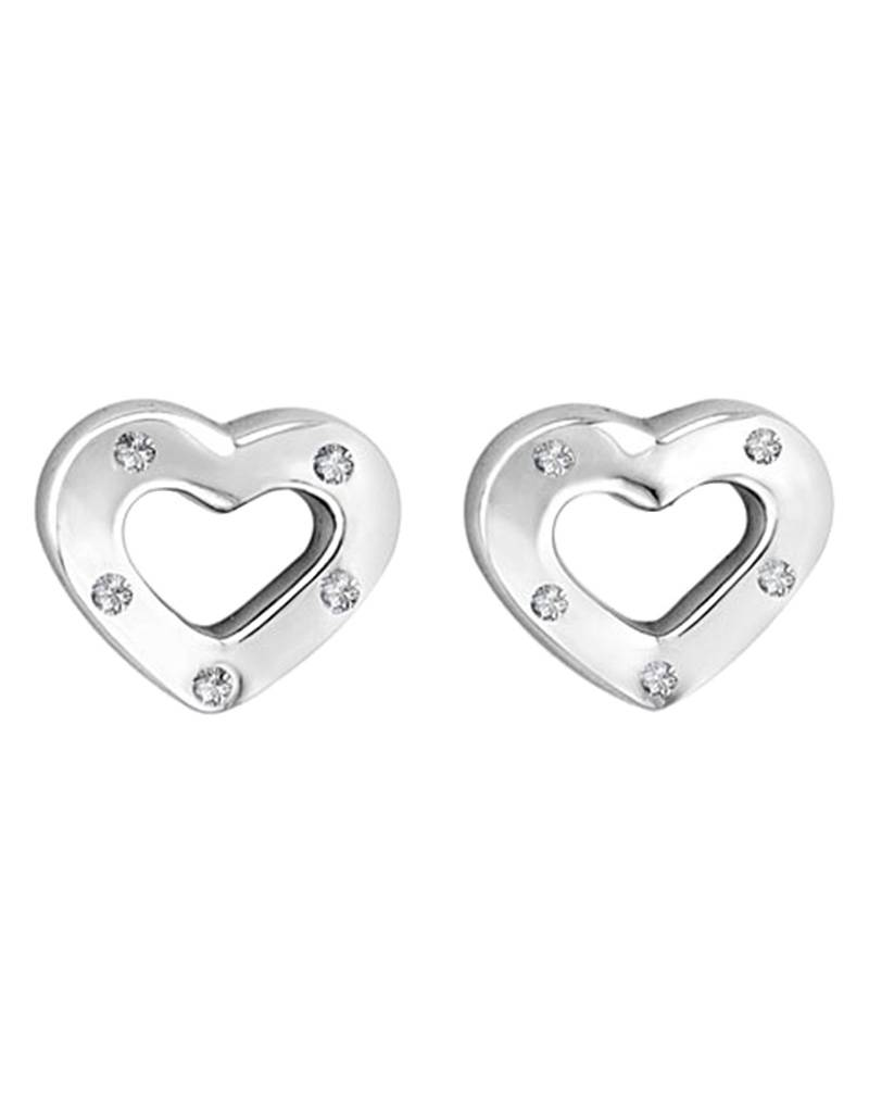 Heart Diamond Post Earrings