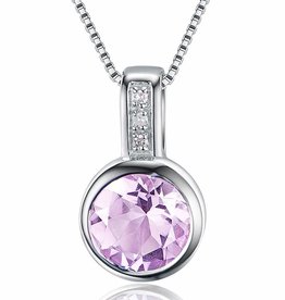 Pink Amethyst & Diamond Necklace