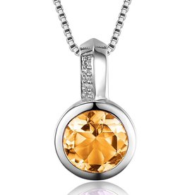 Citrine & Diamond Necklace