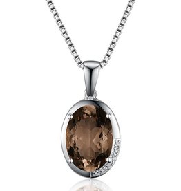Smokey Quartz & Diamond Necklace