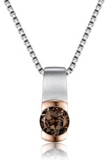 Sterling Silver Smokey Quartz Necklace 18"