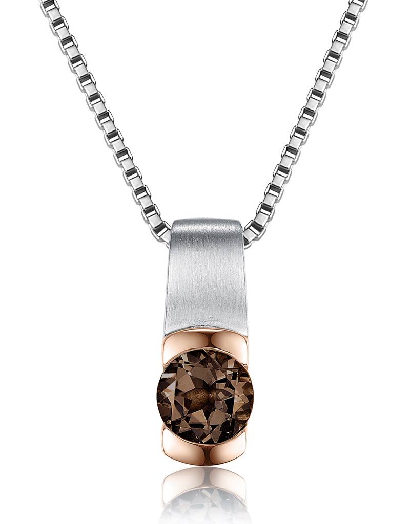 Sterling Silver Smokey Quartz Necklace 18" Simply Sterling