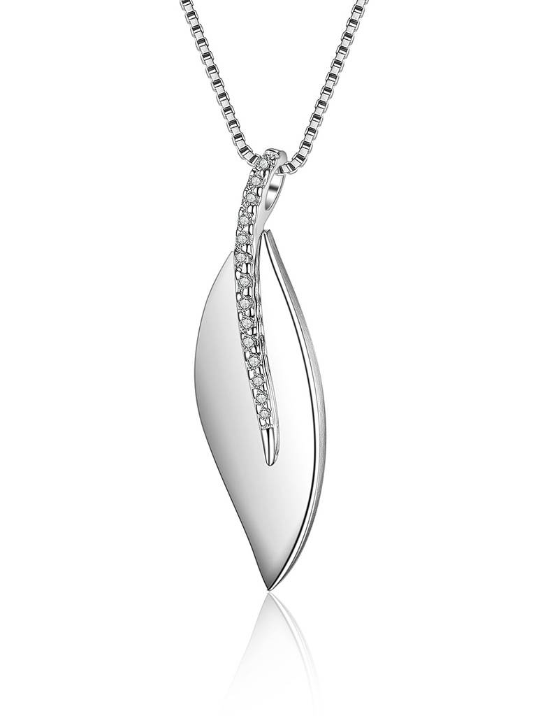 PLUME DE SILVER DIAMOND NECKLACE