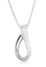 Sterling Silver Loop Diamond Necklace 18"