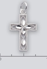Sterling Silver Diamond Cut Cross Pendant 21mm