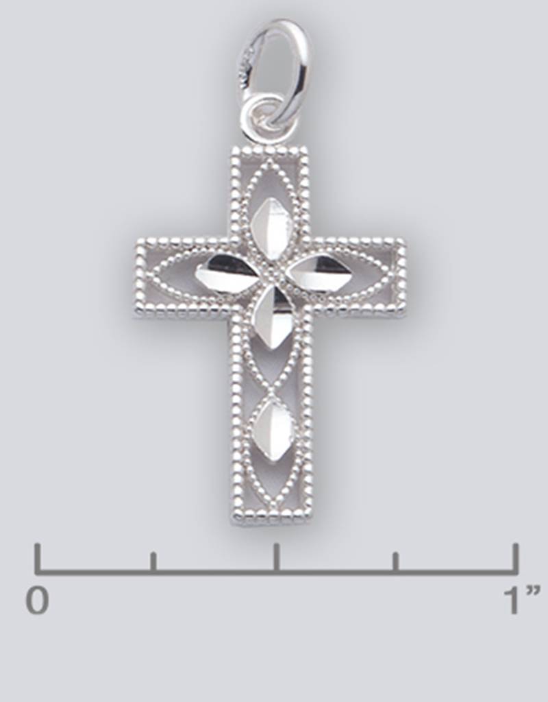 Sterling Silver Diamond-cut Cross 
