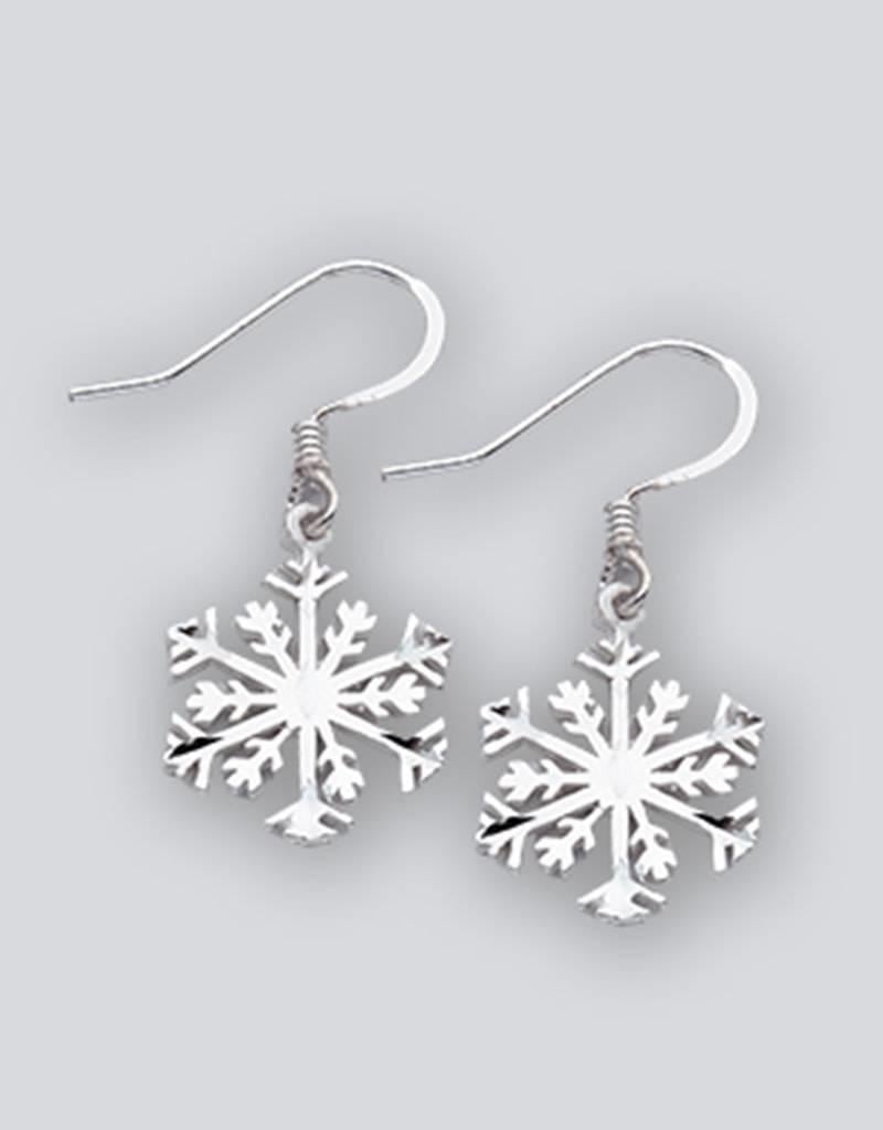 Sterling Silver Snowflake Earrings 16mm