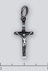 Sterling Silver Crucifix Pendant Oxidized 21mm