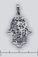 Sterling Silver Hamsa w/ Oxidized Finish Pendant