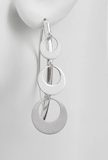 Sterling Silver Circle Dangles Wire Threader Earrings