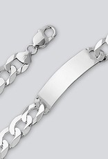 Sterling Silver Flat Curb 350 ID Bracelet 8"