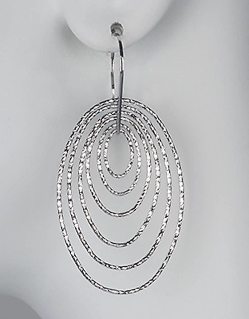 Sterling Silver Multi Oval Ring Earrings