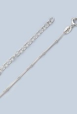 Sterling Silver Curb 035 w/ Rings Anklet 9"