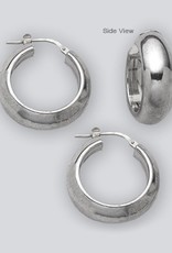 Sterling Silver Half Round Hoop Earrings 22mm