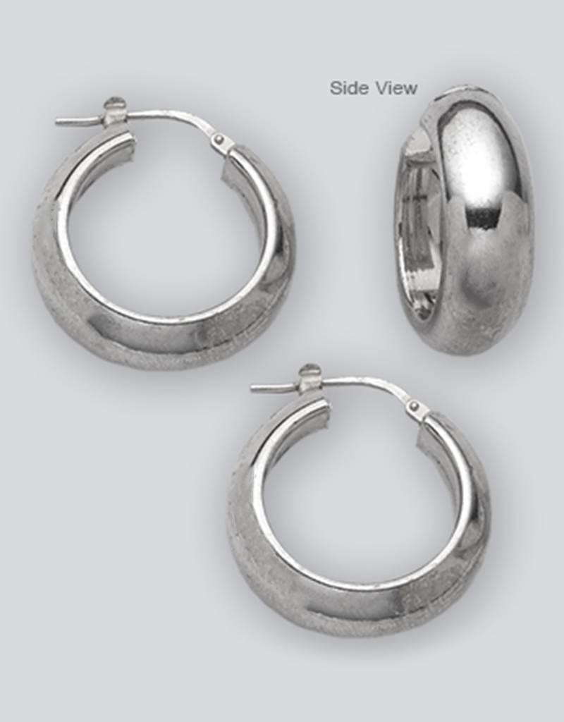 Sterling Silver Half Round Hoop Earrings 22mm