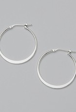 Sterling Silver 25mm Graduated Flat Hoop Earrings