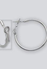 Sterling Silver 30mm Omega Clip Hoop Earrings