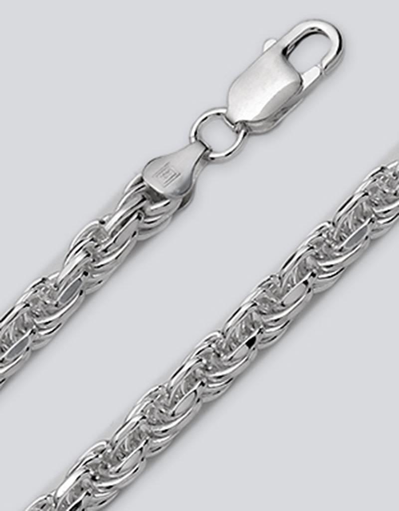 Sterling Silver Diamond Cut Rope 150 Chain Bracelet 8.5"