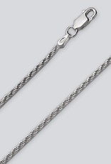 Sterling Silver Diamond Cut Rope 040 Chain Anklet 9"