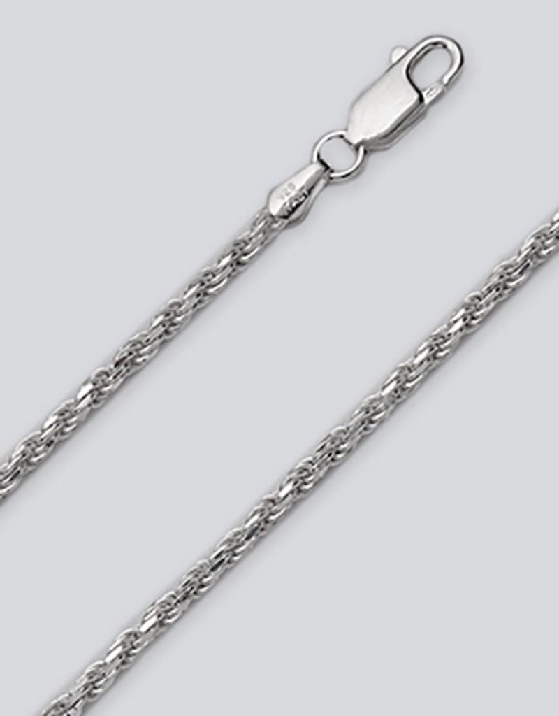 Sterling Silver Diamond Cut Rope 050 Chain Bracelet