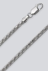 Sterling Silver Diamond Cut Rope 060 Chain Bracelet