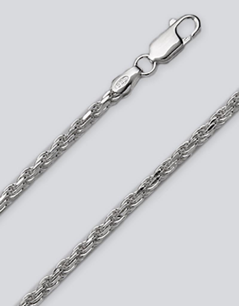Sterling Silver Diamond Cut Rope 060 Chain Bracelet
