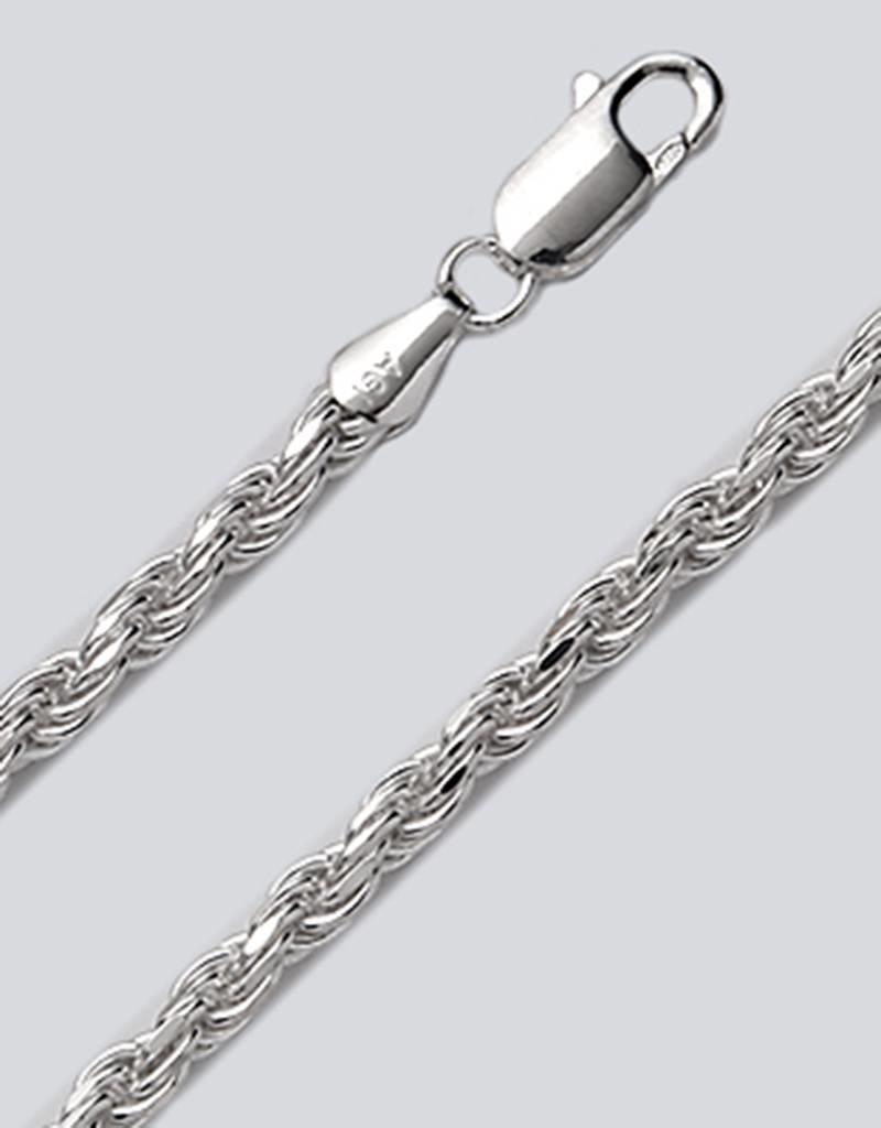 Sterling Silver Diamond Cut Rope 080 Chain Necklace