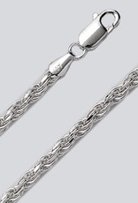 Sterling Silver Diamond Cut Rope 080 Chain Bracelet 8"