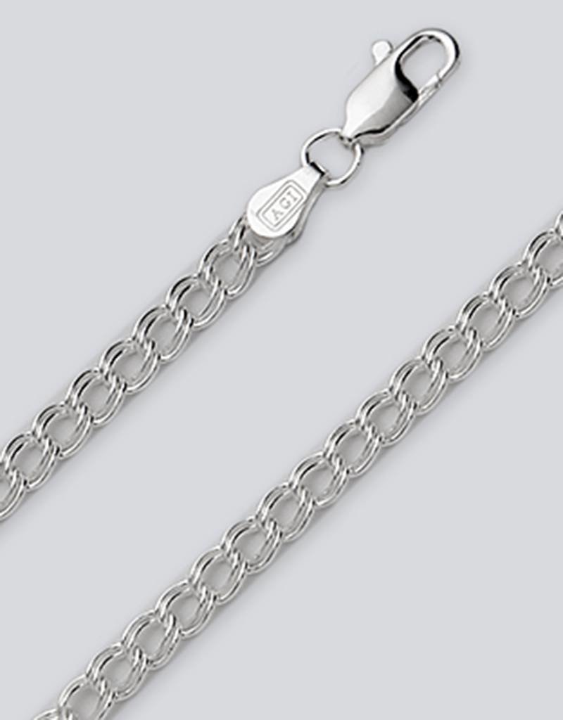 Sterling Silver Charm Bracelet Chain 7 Inch Length 4.2mm 