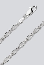Sterling Silver Figure Eight 080 Chain Bracelet 7"