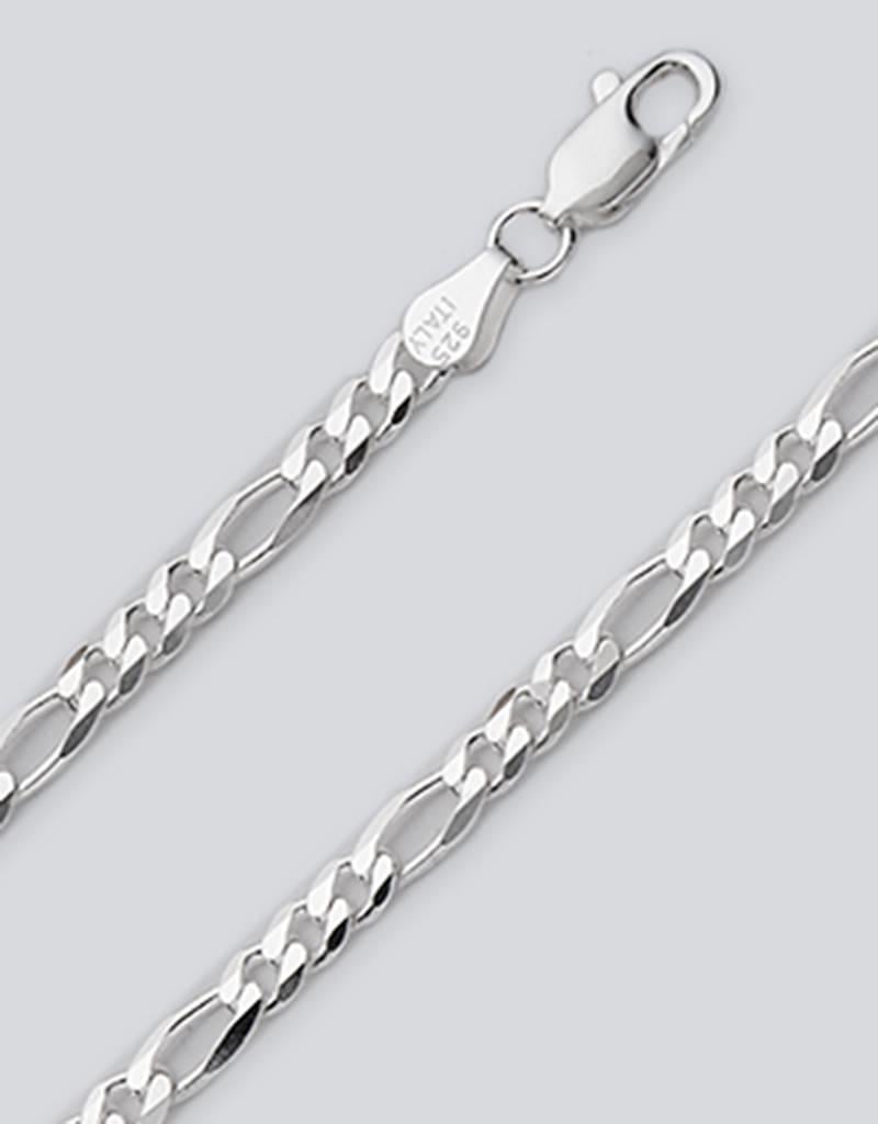 Sterling Silver Figaro 100 Chain Necklace