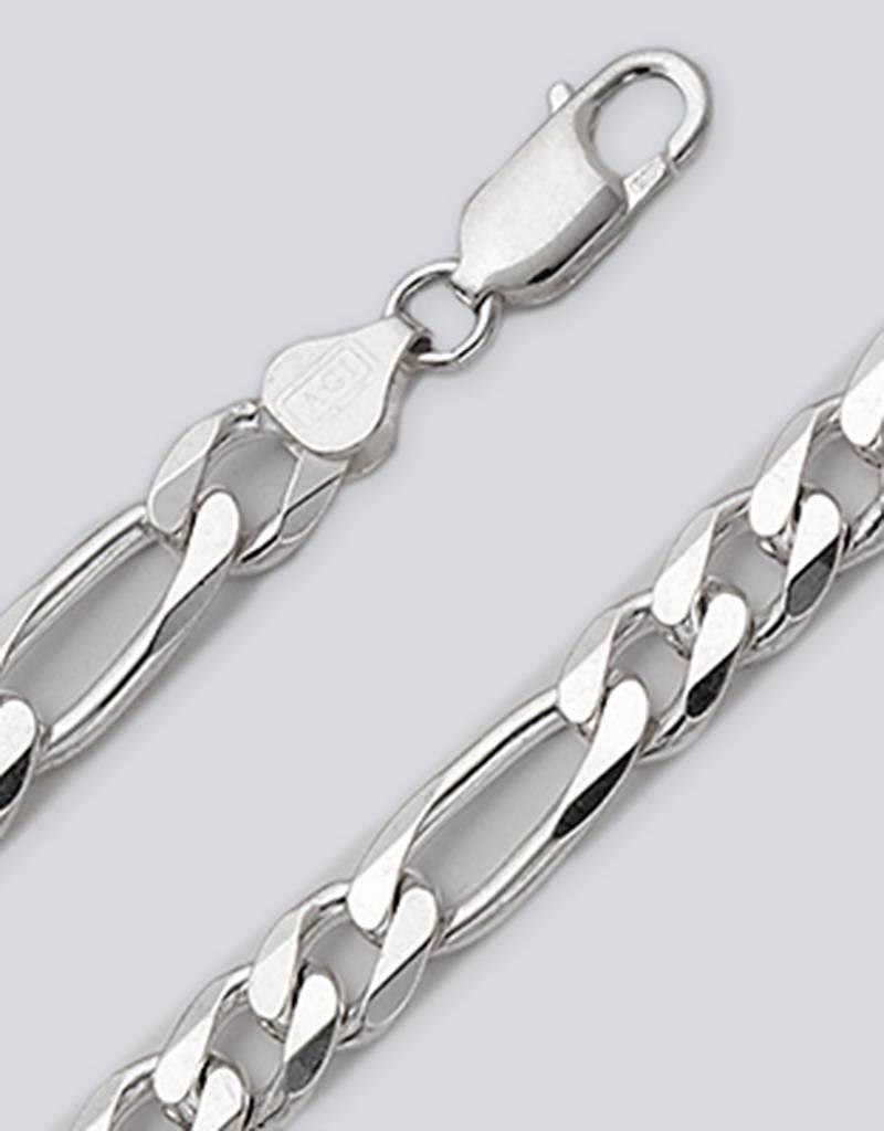Sterling Silver Figaro 220 Chain Bracelet
