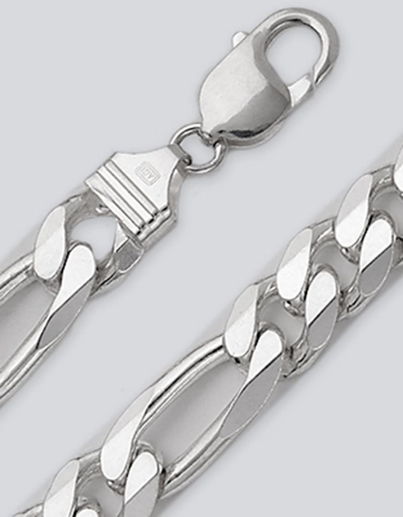 Sterling Silver Figaro 300 Chain Necklace