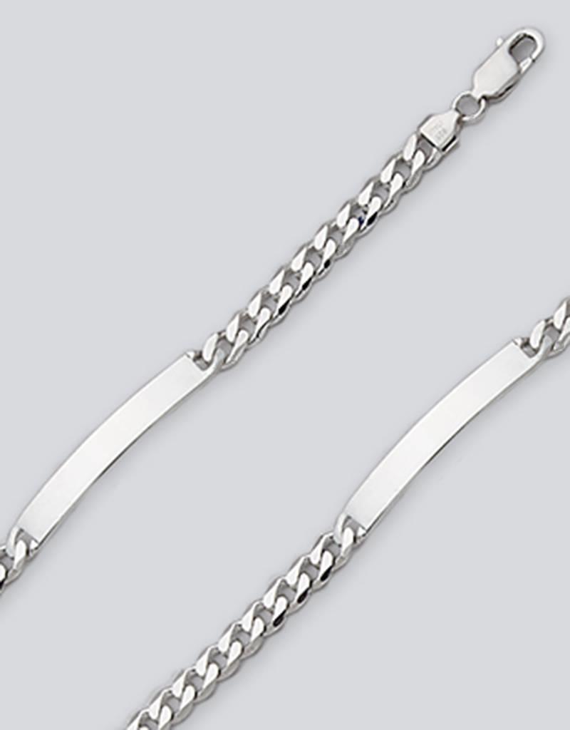 Sterling Silver Curb 180 Chain ID Bracelet 8"