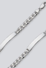 Sterling Silver Curb 220 Chain ID Bracelet 8"
