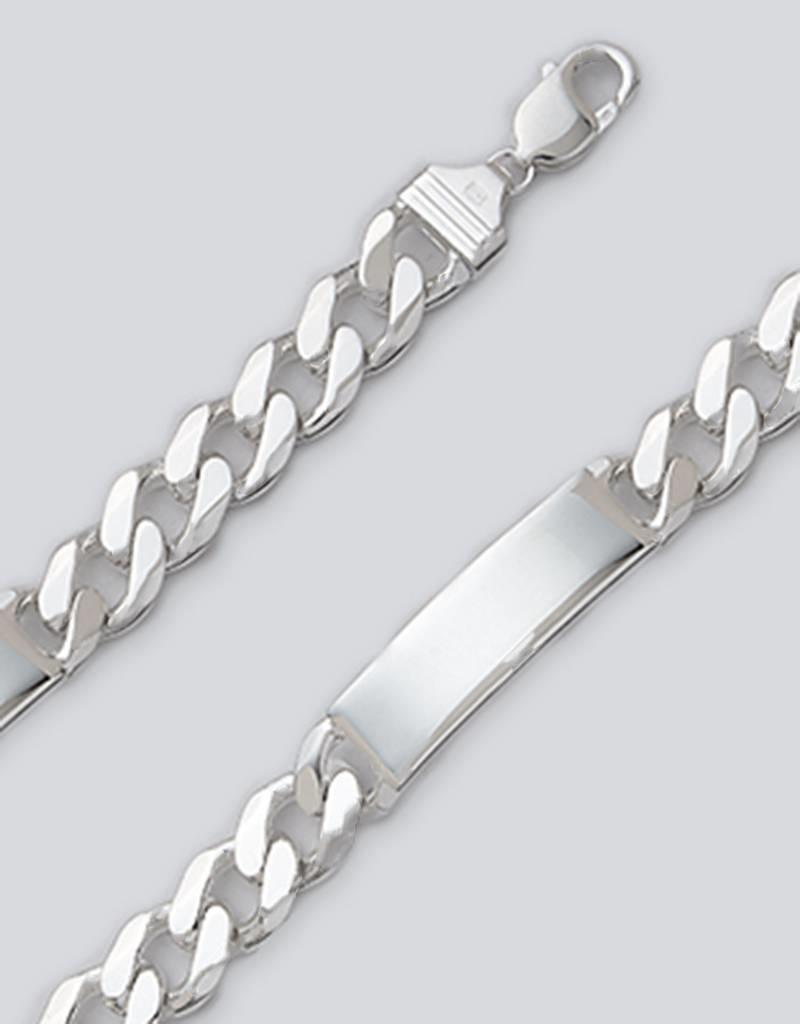 Sterling Silver Curb 350 Chain ID Bracelet