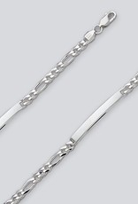 Sterling Silver Figaro 150 Chain ID Bracelet