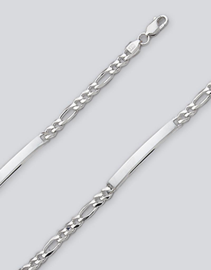 Sterling Silver Figaro 150 Chain ID Bracelet